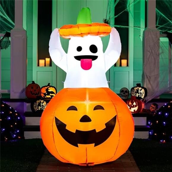 5 FT Halloween Inflatable Ghost Outdoor Decorations, Blow...